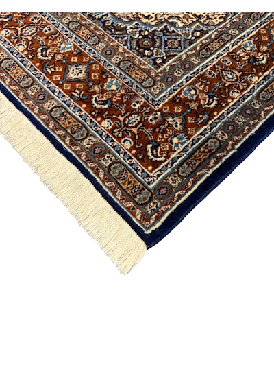 El Dokuma Sıfır İran Halısı 100x150 Lacivert Beyaz %100 Yün Halı Beyaz - Lacivert