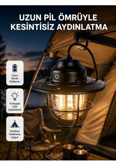Outdoor Retro Kamp Işığı Uzun Ömürlü Pil Taşınabilir Suya Dayanıklı - 4997 Altın