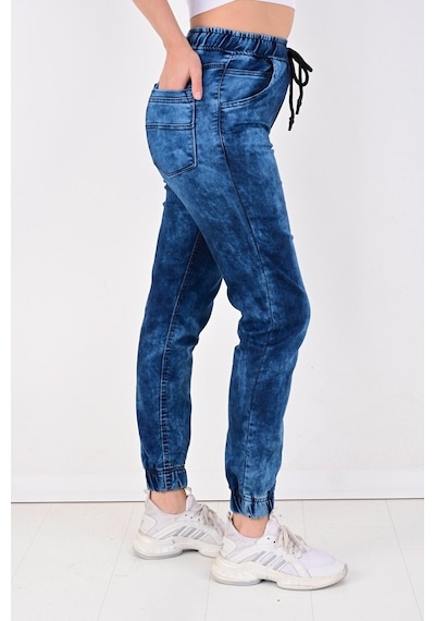 Black Steel Jogger,Bel Ve Paça Lastikli Bayan Pantolon-Byn-1000 (543997457) Açık Mavi