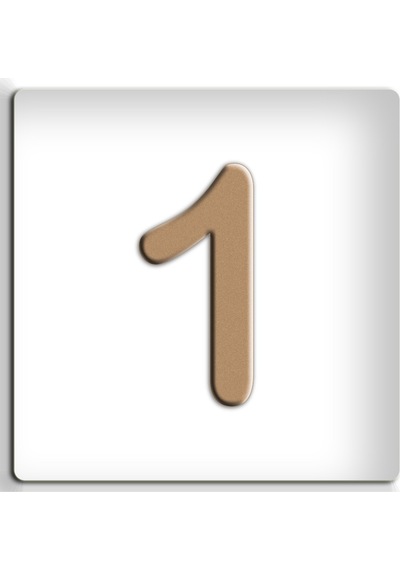 4.2 Cm Metal Altın Sarı Renk Kapı Numarası - Kendinden Yapışkanlı No 1