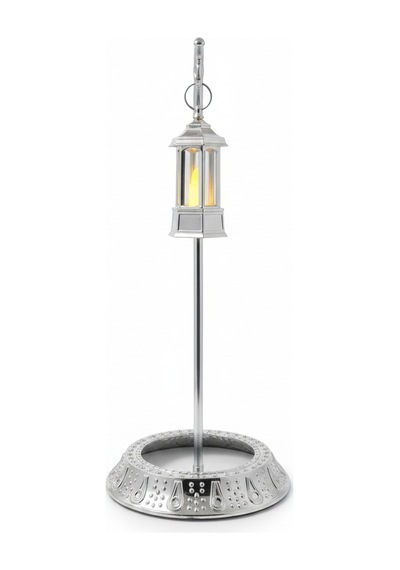 Dekoratif 28 Cm Hilal Parlak Gümüş Ramazan Led Lamba 10 Cm Kancalı Set Diğer