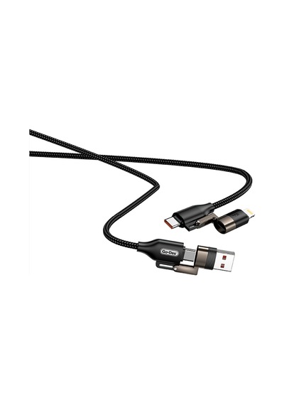 Go Des Gd-uc831 4in1 Pd Çoklu Usb-a + Type-c To Type-c + Lightning Şarj Data Kablosu 65w 1.2m Siyah