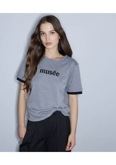 İpekyol Slogan Nakışlı İşlemeli Gri Kadın T-shirt Iw6260070171