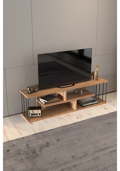 Tv Sehpası Raflı 140 Cm Gzd Tv Ünitesi Ceviz