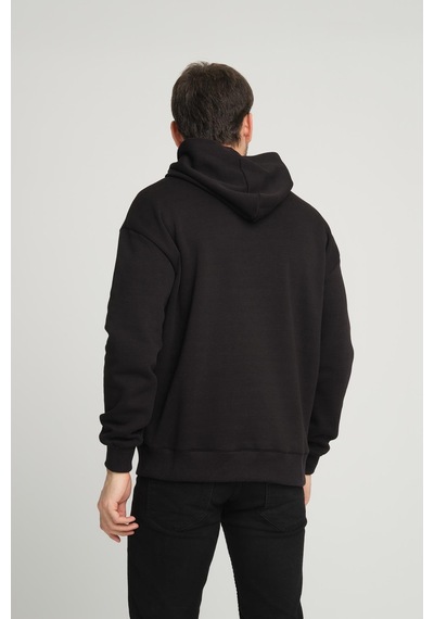 Alexandergardi Alexandergardı Kangru Cepli Kapişonlu Sweatshirt E23-00176 Siyah