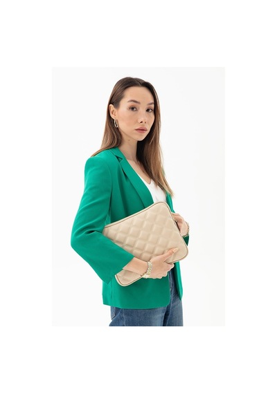 Apple Uyumlu - Unisex iPad  Air iPad  Pro & Matepad & Galaxy Tablet Kılıfı 11" Deri Kapitone -bej