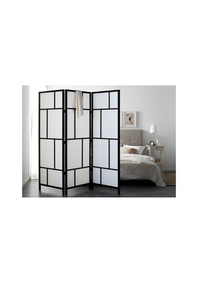 Ikea Rısör Paravan, Beyaz-siyah, 216x185 Cm