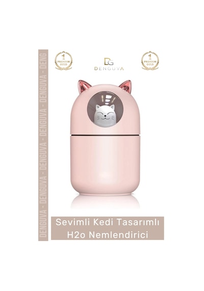 Nemlendirici Sevimli Kedi Usb Sessiz Işıklı Kompakt Masaüstü Ultrasonik Tasarımlı H2o Hava Nemlendi
