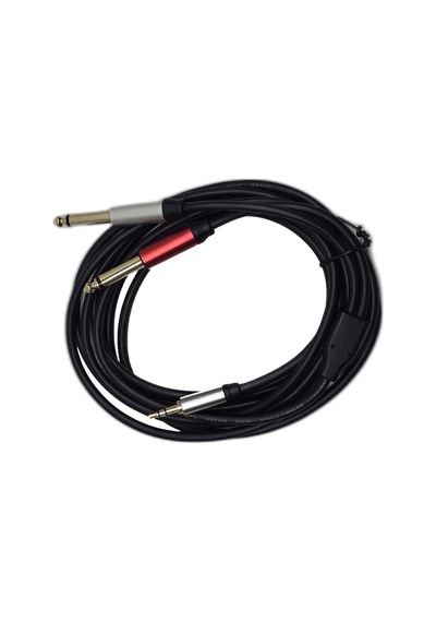 3 Metre 3.5 Mm To 2 X 6.35 Mm Ses Kablosu - Aux To Çivi Jak Mikser Ve Amfi Bağlantı Kablosu