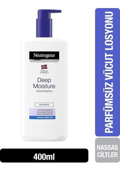 Neutrogena Deep Moisture Parfümsüz Hassas Cilt Vücut Losyonu 400 ML