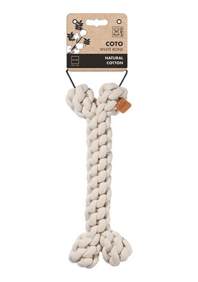 M-pets Coto Örgü Kemik Köpek Oyuncağı Beyaz 30 Cm 244-50012.01