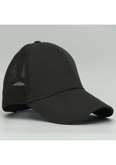 Unisex Ayarlanabilir Haki Fileli Spor Basic Şapka Haki