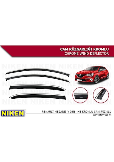 Megane 4 H.B 2016 2017 2018 2019 2020 Kromlu Cam Rüzgalığı Niken
