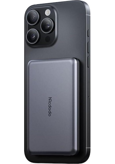 Mc-4651 10000mah 20w Metal Ultra İnce Manyetik Kablosuz Powerbank - Si Siyah