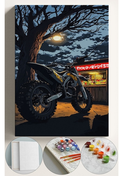 Sayılarla Boyama Seti Numaralı Tuval Fırça Boya 40x50 Cm - Road Motor