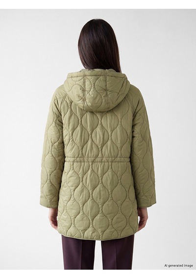 Lcw Everyday Haki Kapüşonlu Oversize Kadın Şişme Mont