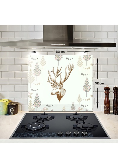 Decorita Cam Ocak Arkası | Cervus Deer | 52cm x 60cm