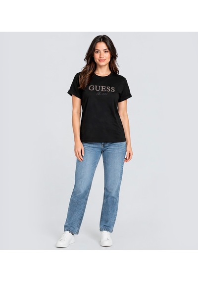 Guess Leopard Regular Fit Kadın T-shirt W6bı22k6042 Siyah
