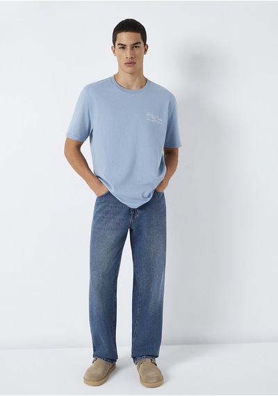 Mavi - Baskılı Mavi Tişört 0613184-86998 Mavi