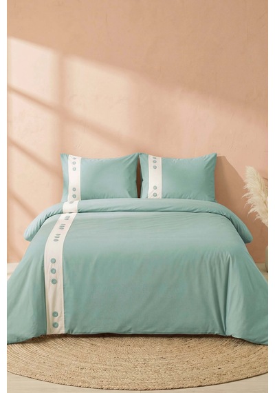Daisy Mint %100 Pamuklu Çift Kişilik Nevresim Takımı - 4 Parça Çok Renkli