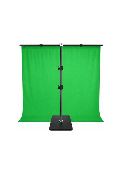 200x200cm 2x2mt Tutucu Pvc Background Backdrop Çekim Standı T Stand Bar + Yeşil Green Fon Perdesi