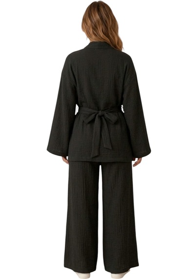 Estewoman Pamukestewomanfashion Müslin İkili Takım M/l siyah
