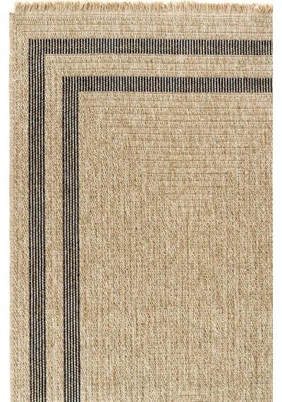 Çam Halı İndia 668 Siyah Seyran Halı Modern Jüt Desen Makine Halısı