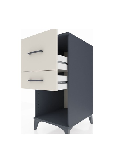 Kronos Komodin 2 Çekmeceli 44x59x96 Antrasit-aytaşı Antrasit
