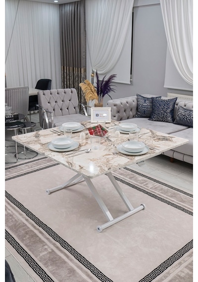 Home Üst Tabla Mdf Beyaz Mermer Oval Köşe Alt Beyaz