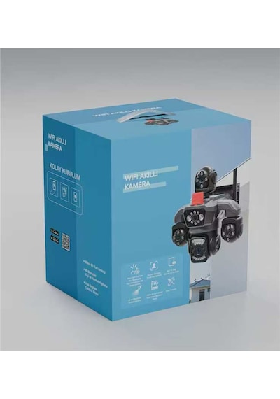 Radem Rd-110 4 Lens Akıllı Wi-fi Ptz Güvenlik Kamerası 10x Zoom Çift Yönlü Ses Full Renkli Gece Görüşü Ip66 Hareket Takibi