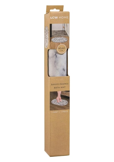 Buççin Online Mağaza Desenli Banyo Paspası 40x60 Cm S5 Belirtilmemiş Gri Çok Renkli