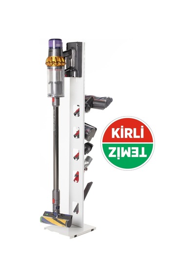Dyson V15 - V12 - V11 - V1 Uyumlu Dikey Süpürge Standı Beyaz Renk