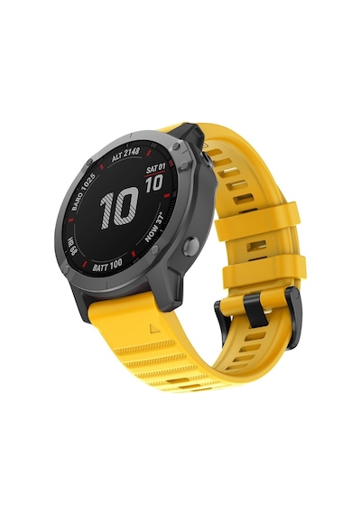 Caseonn Garmin Fenix 5x Kordon Quickfit Premium Spor Kayış Sarı