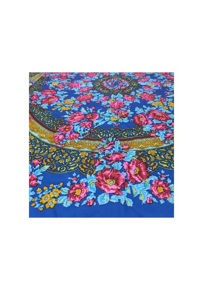 Tikitonki Karanfil Desenli Kare Otantik Eşarp - 90x90 Çok Renkli Çok Renkli