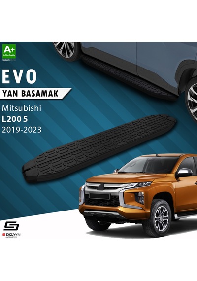 S-dizayn Mitsubishi L200 5 Makyajlı Evo Siyah Yan Basamak 203 Cm 2019-2023
