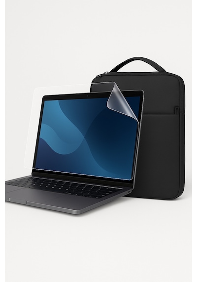 Apple Uyumlu MacBook Pro 13" M1 2020 Evoque Case + 9h Nano Ekran Koruyucu Siyah