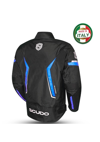Scudo Roma 4 Mevsim Erkek Motosiklet Ceketi Siyah/mavi