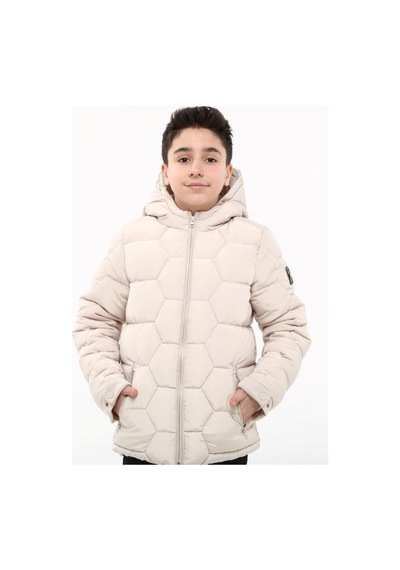 Benitto Çocuk Fermuarlı Cepli İçi Tüylü Mont-14765 Krem