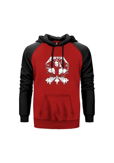Metallica Cliff Burton Face Kırmızı Renk Reglan Kol Sweatshirt Kırmızı