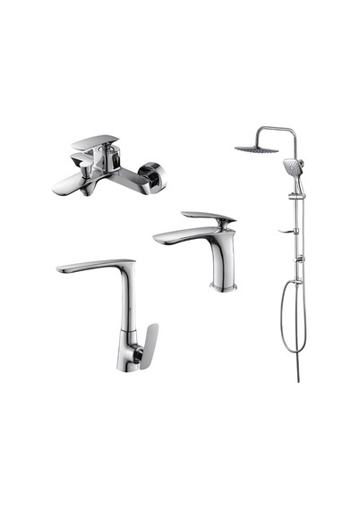 Newarc Slim121521-12 Lavabo Banyo Evye Bataryası Duş Ünitesi Set