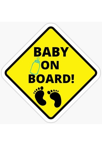 Baby On Board Arabada bebek var Oto Sticker Etiket 19CM md12