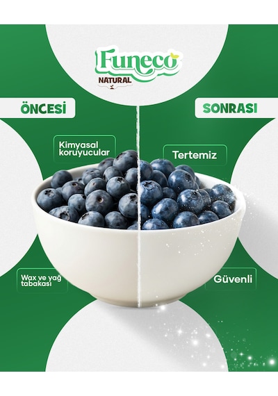 Funeco Natural Meyve & Sebze Yıkayıcı 350g 100 Kullanımlık - Bitki Ve Mineral Bazlı Temizleyici Toz 350 G