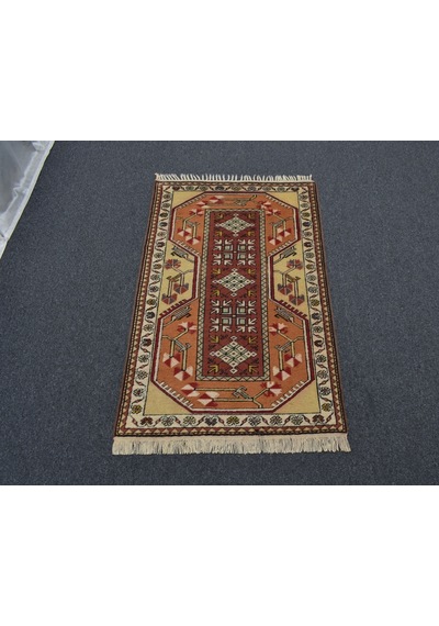 Zehra Abla Halı Vintage El Dokuma Ender Bozalan Milas Muğla Yün Halı 7364 Çok Renkli