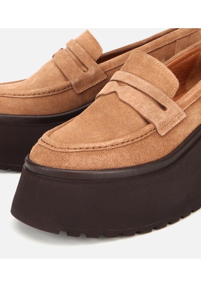Hotiç Kadın Süet Deri Taba Dolgu Topuklu Günlük Loafer 01ayh315720a340 01ayh315720a340 Taba