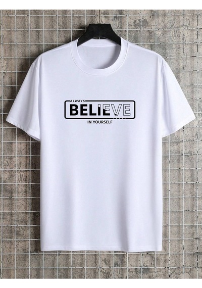 Flood Of Style Unisex Beyaz Believe Baskılı Oversize