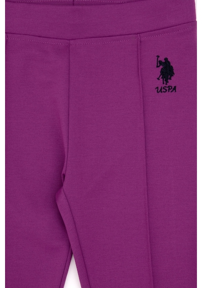 U.S. Polo Assn. Kız Çocuk Menekşe Nervürlü İnterlok Tayt 50316891-VR037