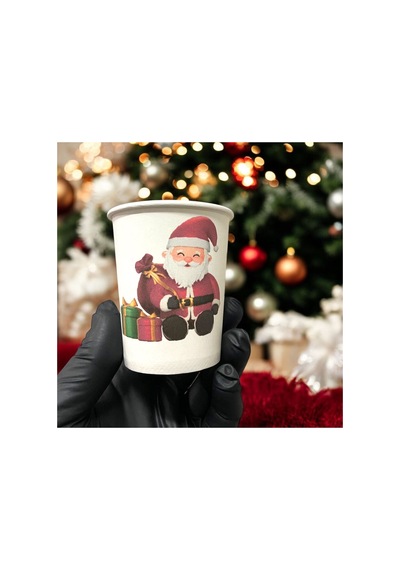 2025 Merry Christmas-yılbaşı Konseptli Tek Kullanımlık 7 Oz 50 Adet Karton Bardak 1