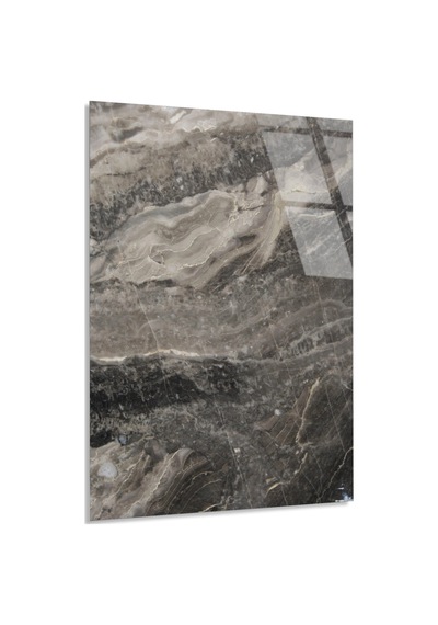 Füme Gri Mermer Cam Tablo Dikey 60x90 Cm