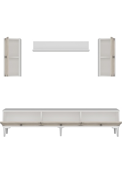 Tvr1897bts Alfa Tv Ünitesi Takımı Beyaz-traverten-silver 180cm