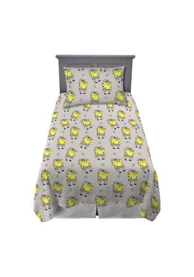Spongebob Squarepants Yatak Süper Yumuşak Mikrofiber İkiz Xl Çarşaf Seti, College Dorm Essentials Resmi Lisanslı Ürün Çok Renkli